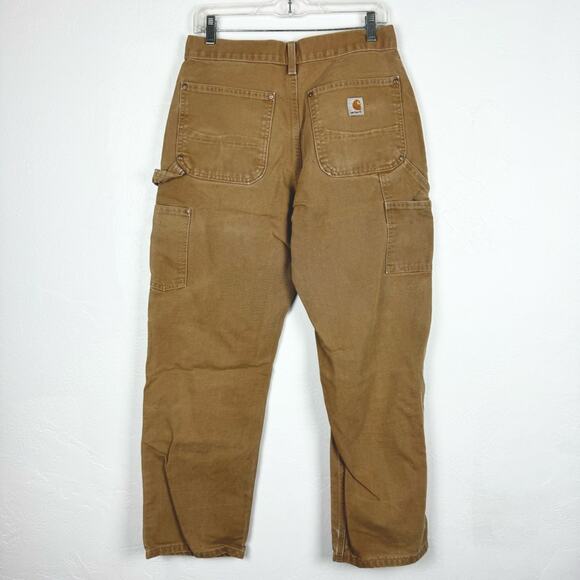 Carhartt Thrashed Destroyed B01 BRN Double Knee Carpenter Jeans Tan Size 31x30 - Picture 9 of 11